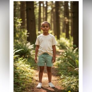 Janie and Jack Olive Green Slub Shorts